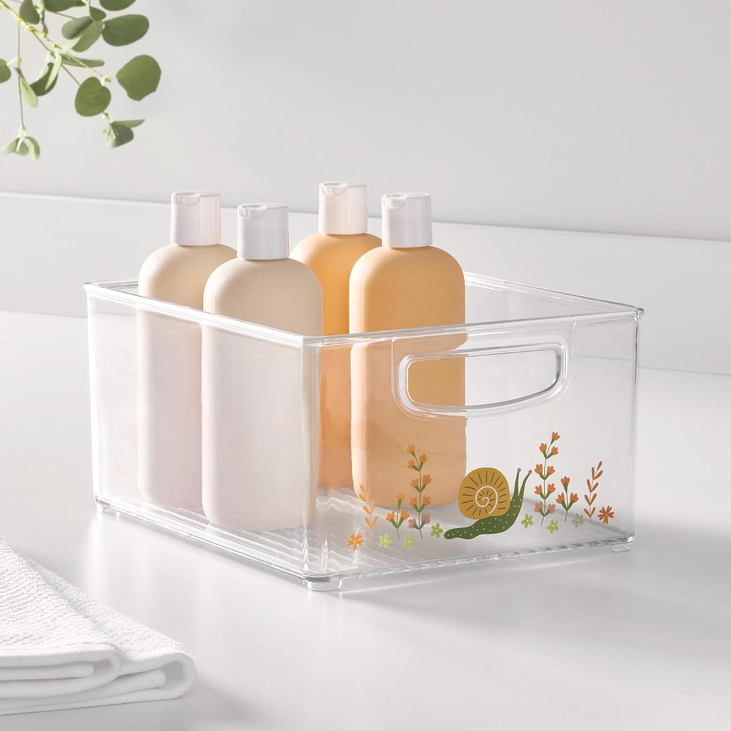 iDesign Stackable Clear Plastic Bin - Kitchen Organizers and Storage for Fridge and Pantry, 2-Pack
