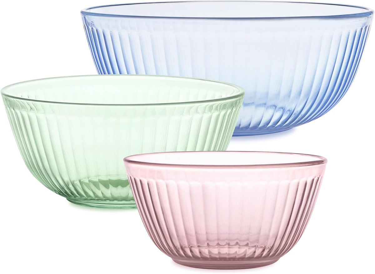 Pyrex Colors Tinted (Full Set) Sculpted Tinted Glass Mixing Bowls