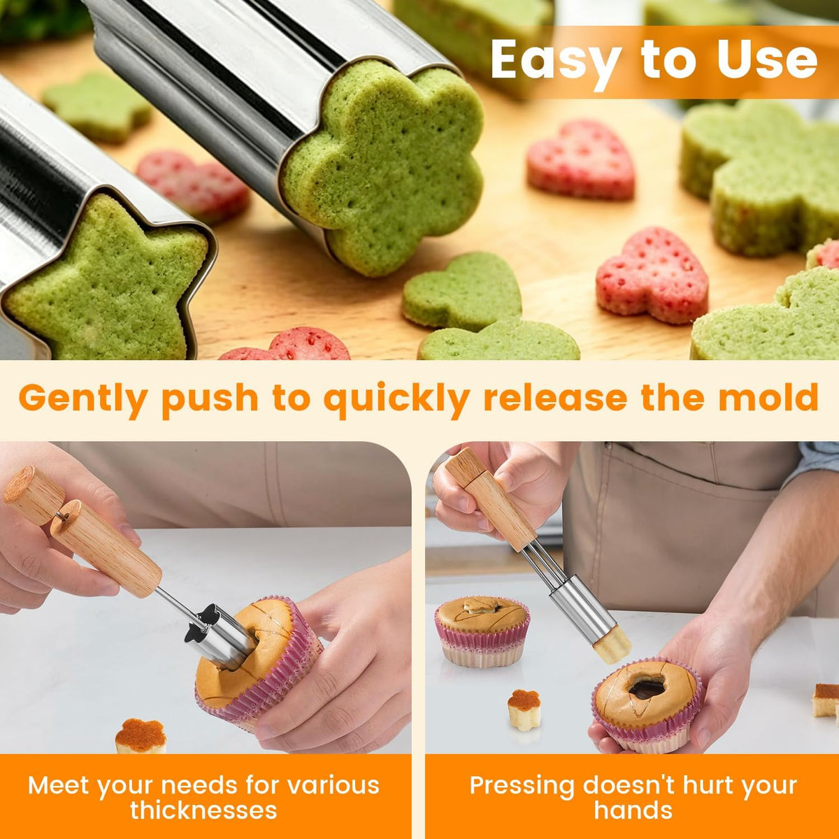 Vegetable Cutters Shapes, Mini Pie Cookie Biscuit Mold, Cupcake Corer Tool