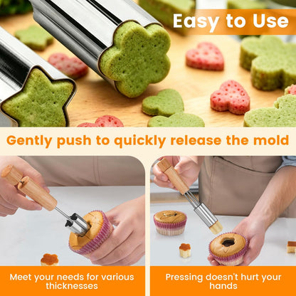 Vegetable Cutters Shapes, Mini Pie Cookie Biscuit Mold, Cupcake Corer Tool