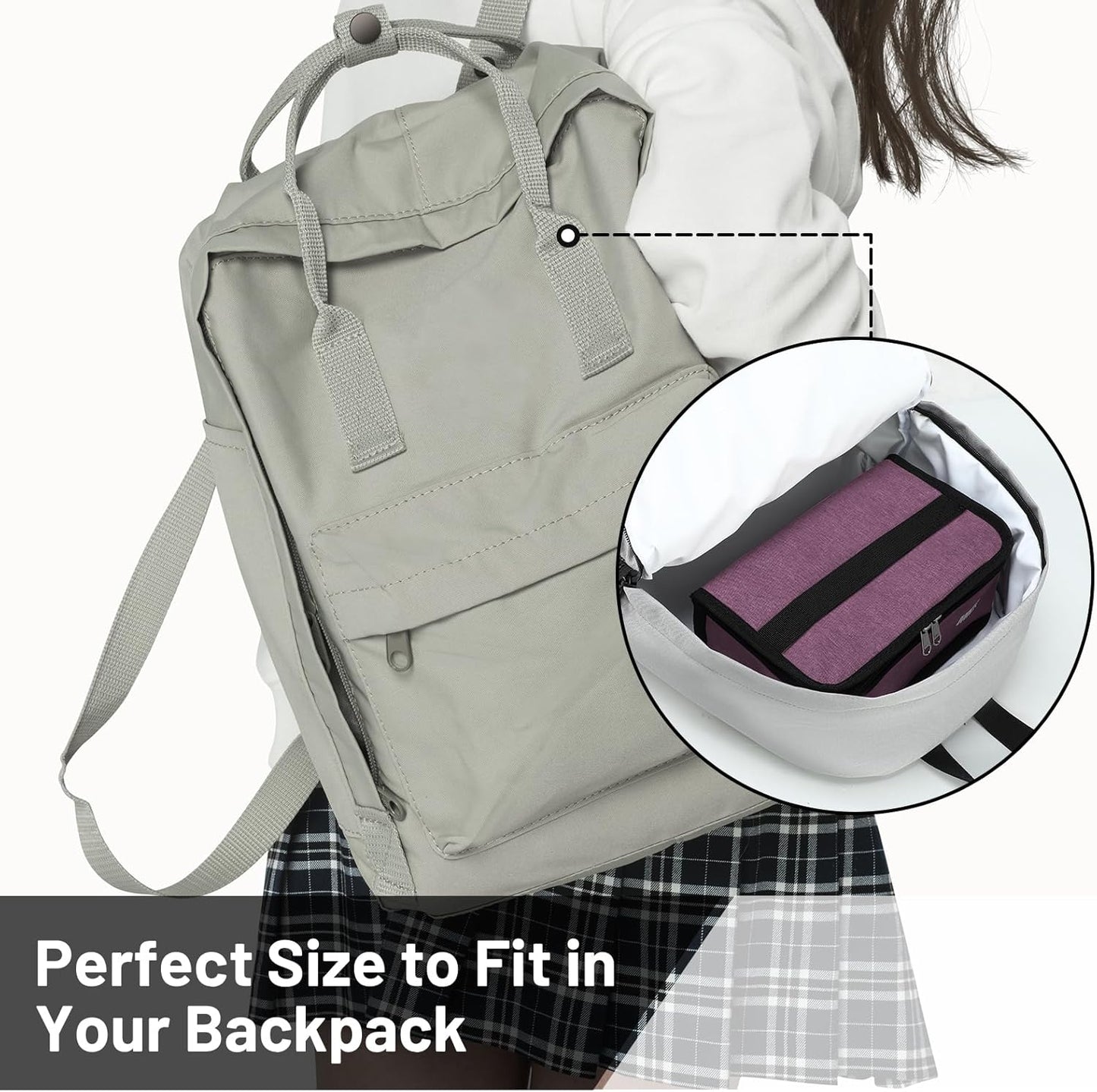 MIER Small Lunch Bag for Kids & Adults Compact Insulated Lunch Box Portable Thermal Mini Cooler for Work School Travel, Bluesteel