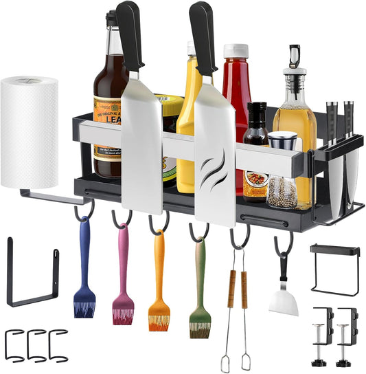 Blackstone Griddle Caddy with Magnetic Tool Holder & Paper Towel Holder, Foldable Blackstone 28/36 Inch Griddle Accessories, Portable Space Saving Grill Caddy BBQ Accessories