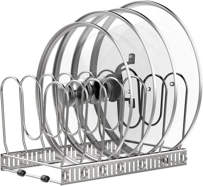 Housolution 2 Pack Pot and Pan Lid Organizer Holder Storage Rack, Black