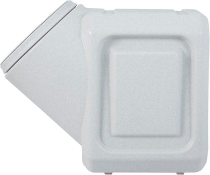 Vittles Vault Traditional Pet Food Storage Container For Dog Kibbles/Bird Seed/Oatmeal/Rice/Flour/Cereal, BPA Free Plastic, Sealed Airtight For Cat Food, Up To 50 lb, Made in USA, With Scoop, Gray