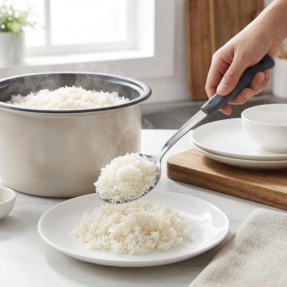 2-Piece Serving Spoons, 11-Inch, Solid & Slotted, Platinum Silicone