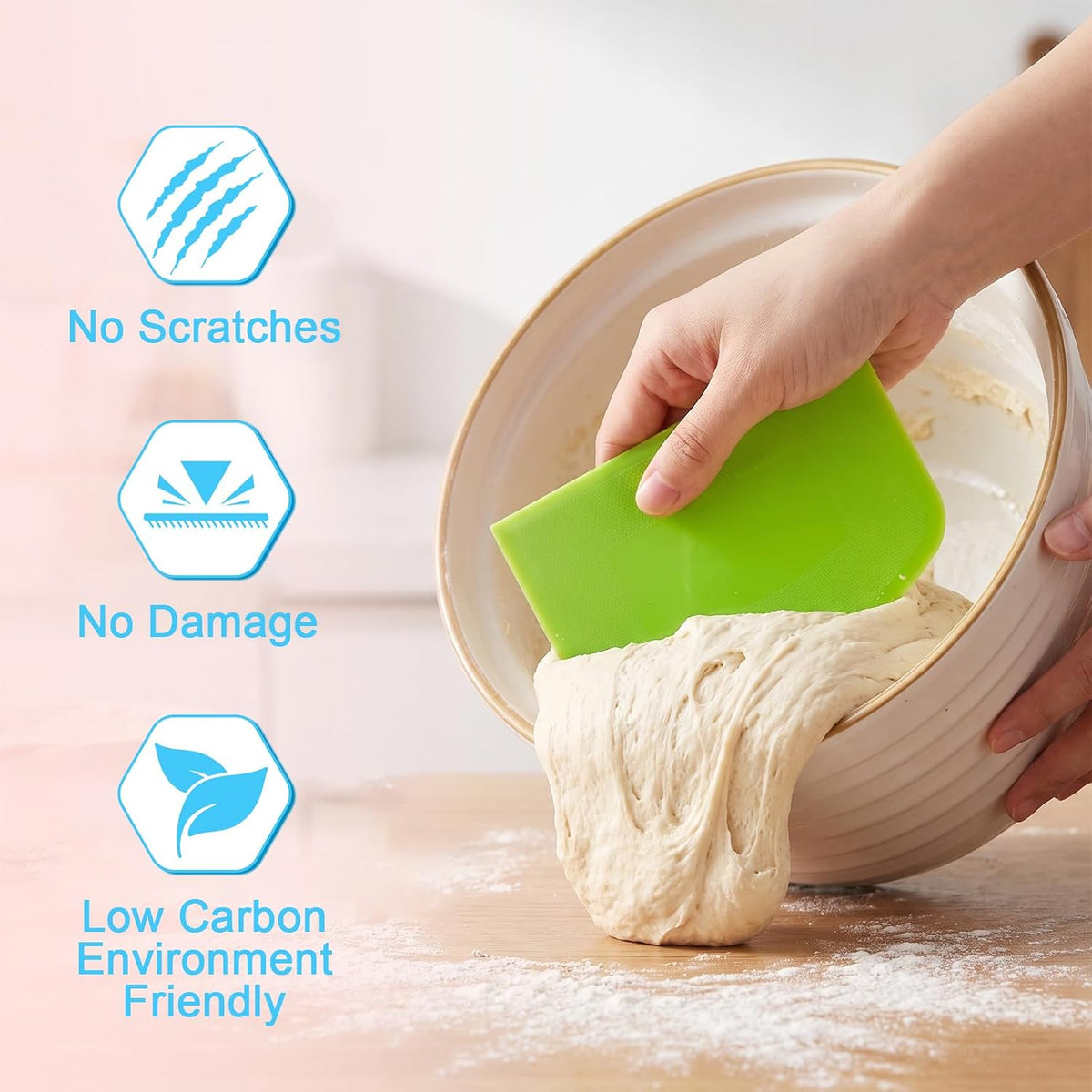 48 Pcs Flexible Plastic Dough Scraper Set