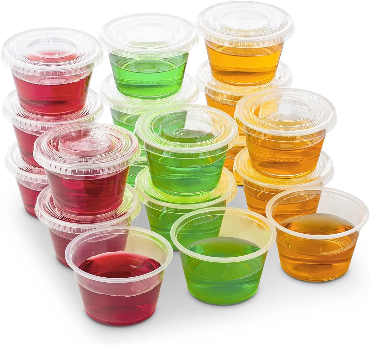DuraHome Food Storage Containers with Lids 8oz, 16oz, 32oz Freezer Deli Cups Combo Pack, 44 Sets BPA-Free Leakproof Round Clear Takeout Container Meal Prep Microwavable, Airtight Lids (Mixed Sizes)