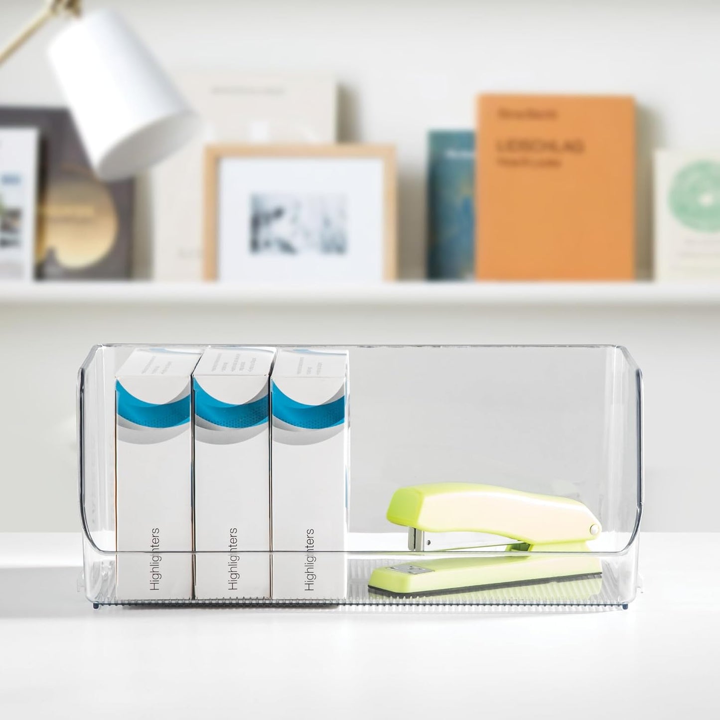 iDesign Stackable Open-Front Storage Bins for Kitchen and Pantry Organization - Set of 6 - Clear