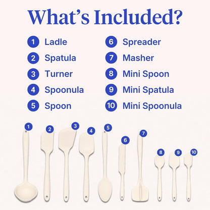 GIR 5-Piece Silicone Kitchen Utensils Set, Non-Toxic Cooking Utensils for Cooking and Baking, Heat Resistant, Food Grade, Dishwasher Safe Rubber Spatula, Ladle, Spoon - Charcoal