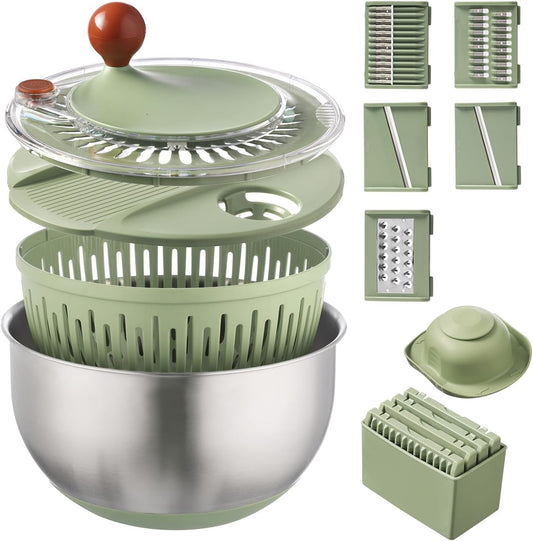 Salad Spinner, Medium-sized Lettuce Veggie Fruit Spinner and Strainer, Multipurpose Vegetable Washer Dryer with Lid,160 oz