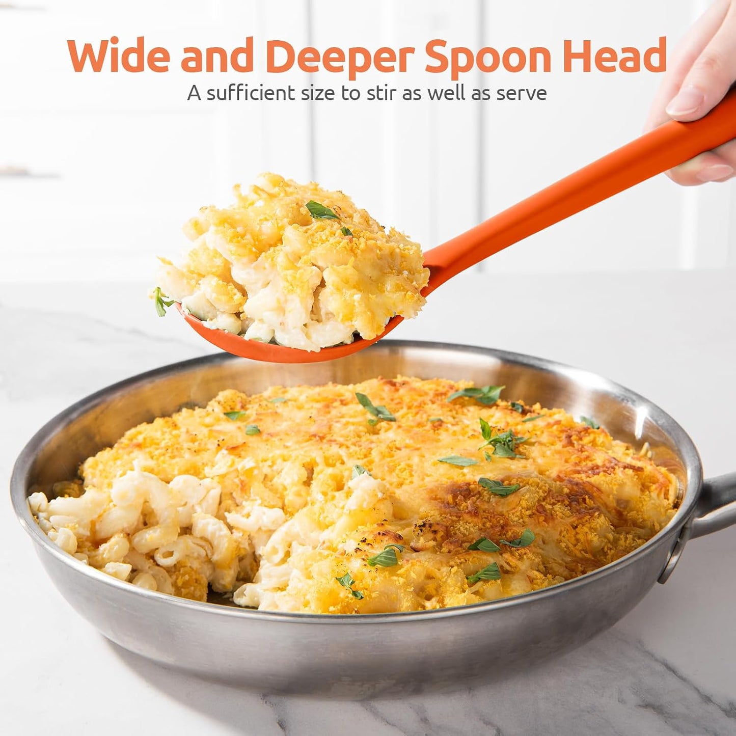 600ºF Heat Resistant Silicone Spoons: U-Taste 13.3in Solid & Slotted Kitchen Cooking Tool, Nonstick Long Rubber Utensil, Sturdy for Mixing, Serving, Stirring, Frying, Basting (Aqua Sky, 2PCS)