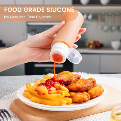 MICEBAY 2 oz Condiment Squeeze Bottles, Leakproof Salad Dressing Container