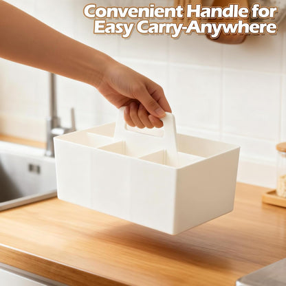 Silverware Caddy with Handle, Utensil Holder Organizer for Kitchen, Office, Bathroom