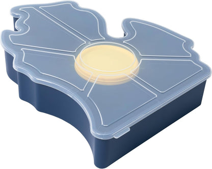 KOLORAE Michigan Serving Tray - Unique 7 Compartment Mitten State Reusable Snack Tray w/Dressing Cup. Great for Entertaining and Storage for Appetizers, Snacks, Chips & Dip