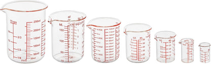 3 Piece Glass Measuring Cup Set, Includes 1/2-Cup, 1-Cup, and 2-Cup High Borosilicate Glasss Liquid Measuring Cups, Dishwasher, Freezer, Microwave, and Preheated Oven Safe, Essential Kitchen Tools