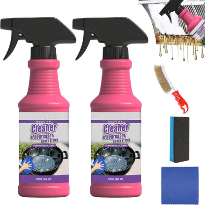 Fast-Acting Heavy-Duty Grill Degreaser Spray, BBQ Grill Cleaner Spray for Smoky Stains, Removes Grease & Carbon, 120ML for Outdoor Grills, Kitchen Grates and Racks, Electric Smokers (3Pc)