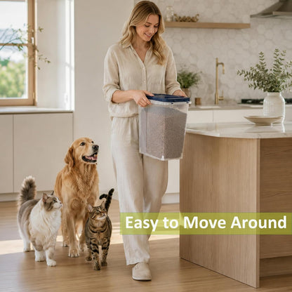 2 Lbs Small Cat Dog Food Storage Container for Bird Seed, Pet Food, 2 Pack | 2QT Versatile Dry Food Bin Portable Dispenser with Wide-Mouth Pour Spout for Rice, Flour, Cereal, Storage and Organization