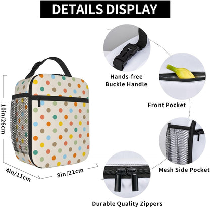 70s Retro Mushroom Floral Insulated Lunch Bag Reusable Cooler Lunch Box Portable Leakproof Thermal Container Tote Bags for Girls Boys School Travel