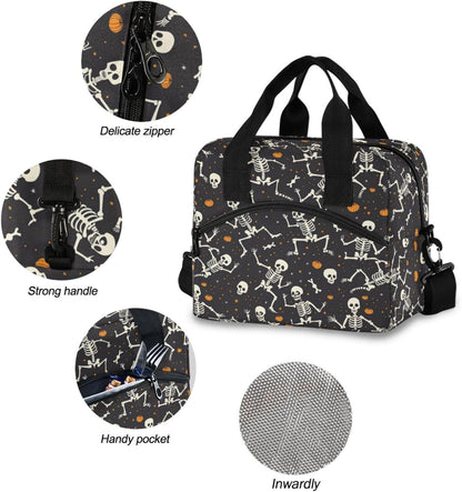 Colorful Leopard Insulated Lunch Bag Rainbow Animals Skin Print Reusable Cooler Lunch Tote Box with Shoulder Strap for Work Picnic School Beach