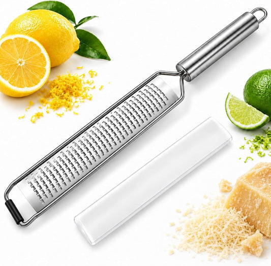 Fine Lemon Zester and Parmesan Cheese Grater, 304 Stainless Steel Blade
