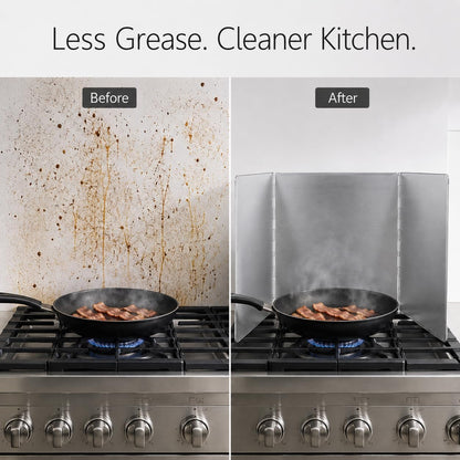 3 Sided Splatter Guard Stainless Steel Grease Splash Screen