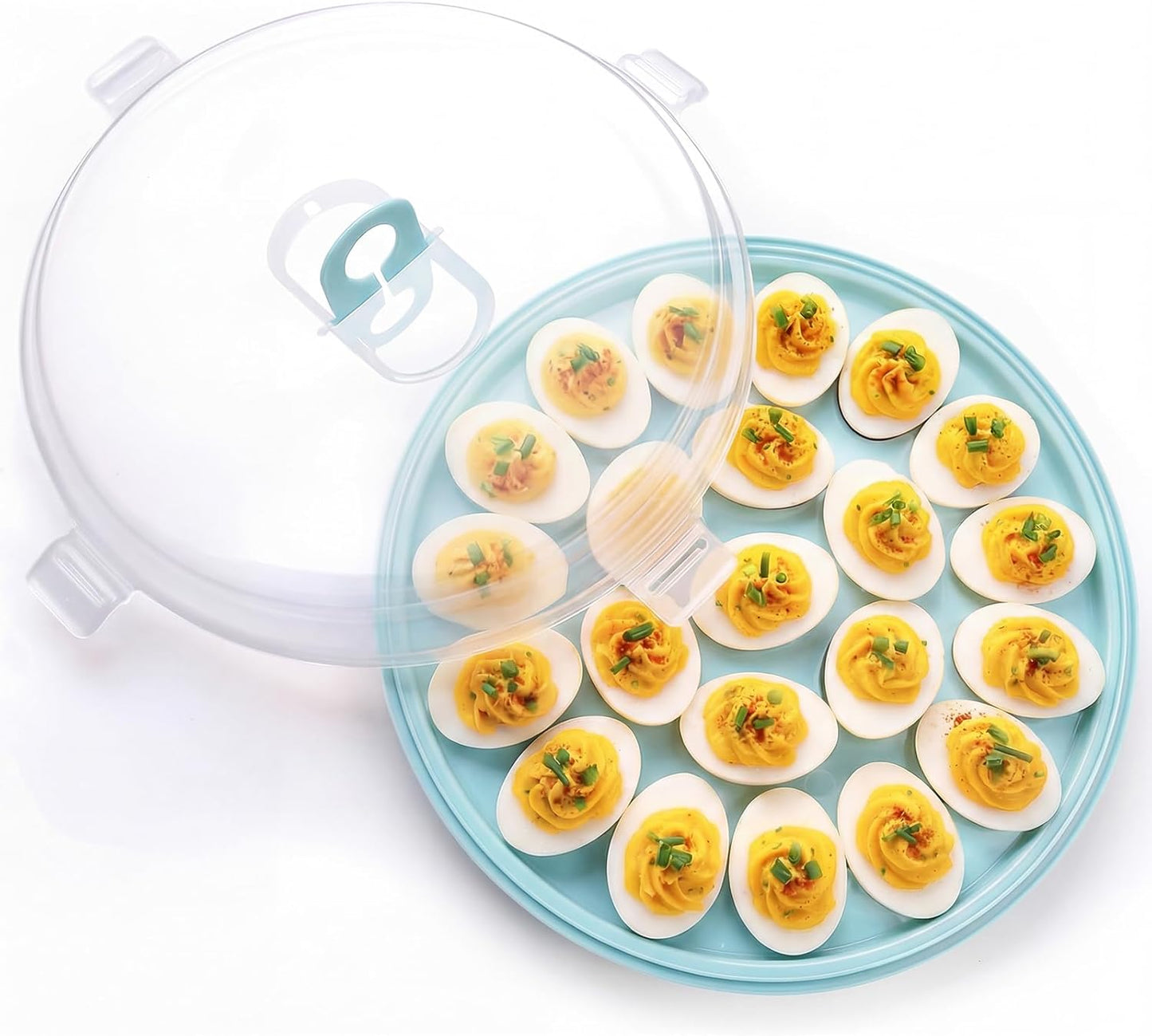 HAKSEN Deviled Egg Containers with Lid, 3PCS Deviled Egg Platter Carrier Holder Trays with 66 Slots for Party and Home Kitchen, Clear