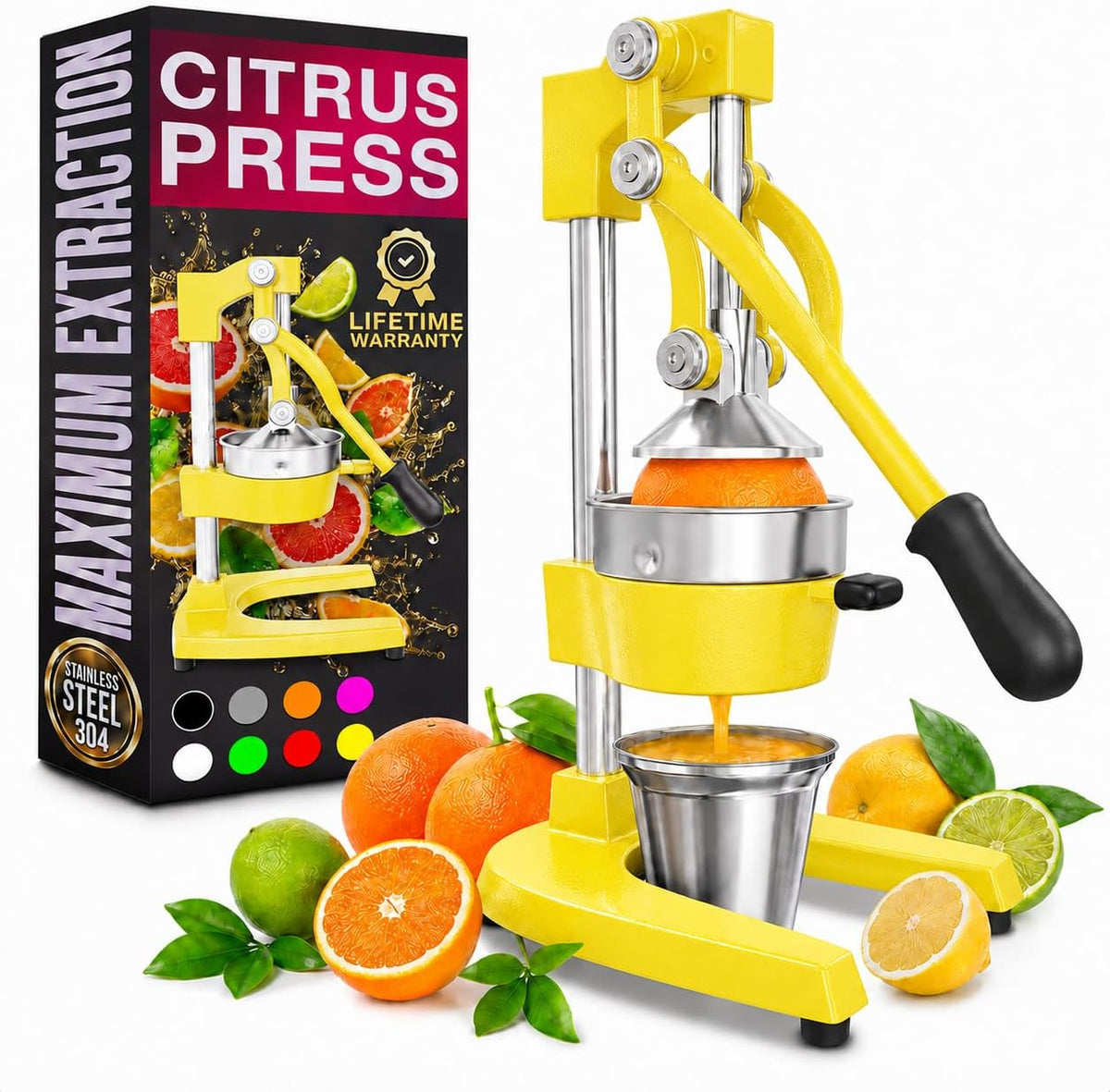 NADOBA Lemon Squeezer and Lime Squeezer, Max Extraction Citrus Hand Juicer