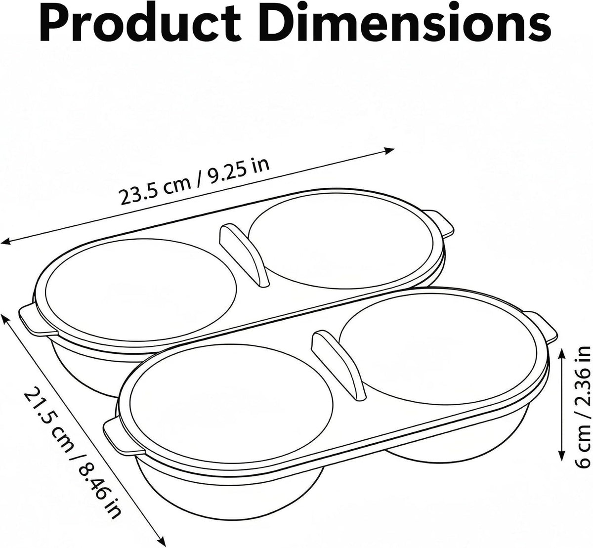 Li&Zhao Microwave Egg Poacher–4 Cavity Eggs Microwave Egg Cooker with Lid, Effortless to Cook and Clean, Perfect for Making Poached Eggs,Dishwasher Safe Double Layer Microwave Boiled Eggs