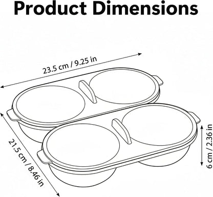 Li&Zhao Microwave Egg Poacher–4 Cavity Eggs Microwave Egg Cooker with Lid, Effortless to Cook and Clean, Perfect for Making Poached Eggs,Dishwasher Safe Double Layer Microwave Boiled Eggs