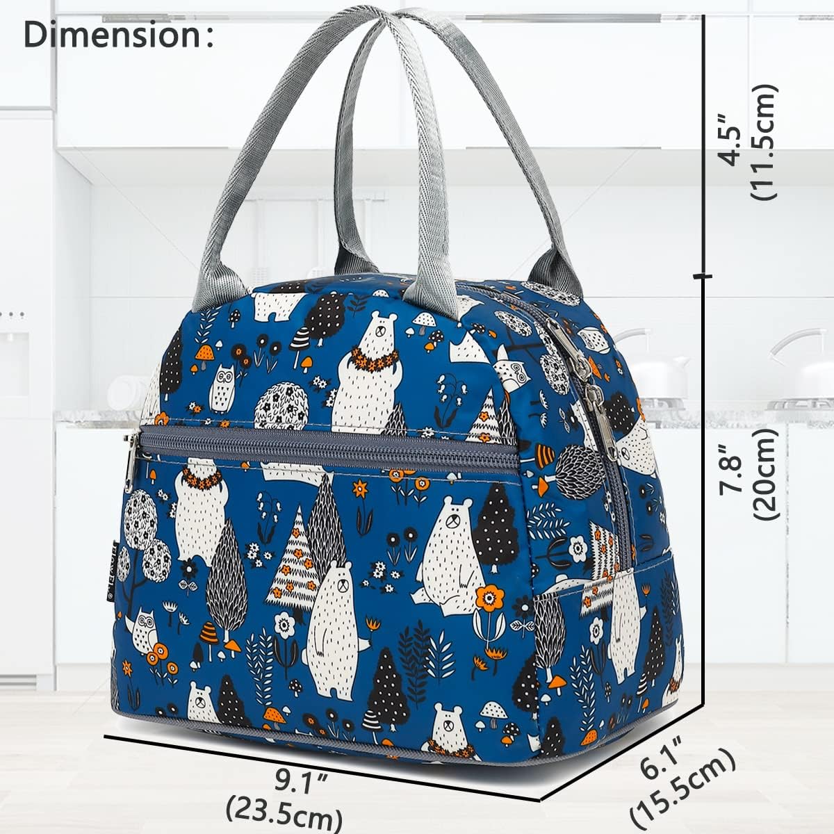 FlowFly Insulated Lunch Cooler Bag - Tote Bag Organizer for Women/Men, Black - Colors B