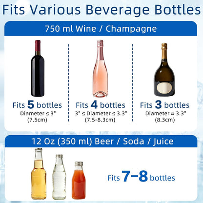 Cheardia 2 Pack Ice Bucket, 6.5 L Plastic Champagne Cooler for Cocktail Bar, Portable Drink Bucket with Scoop, Mimosa Bar Supplies Chiller Tub for Beverage Beer Wine Parties