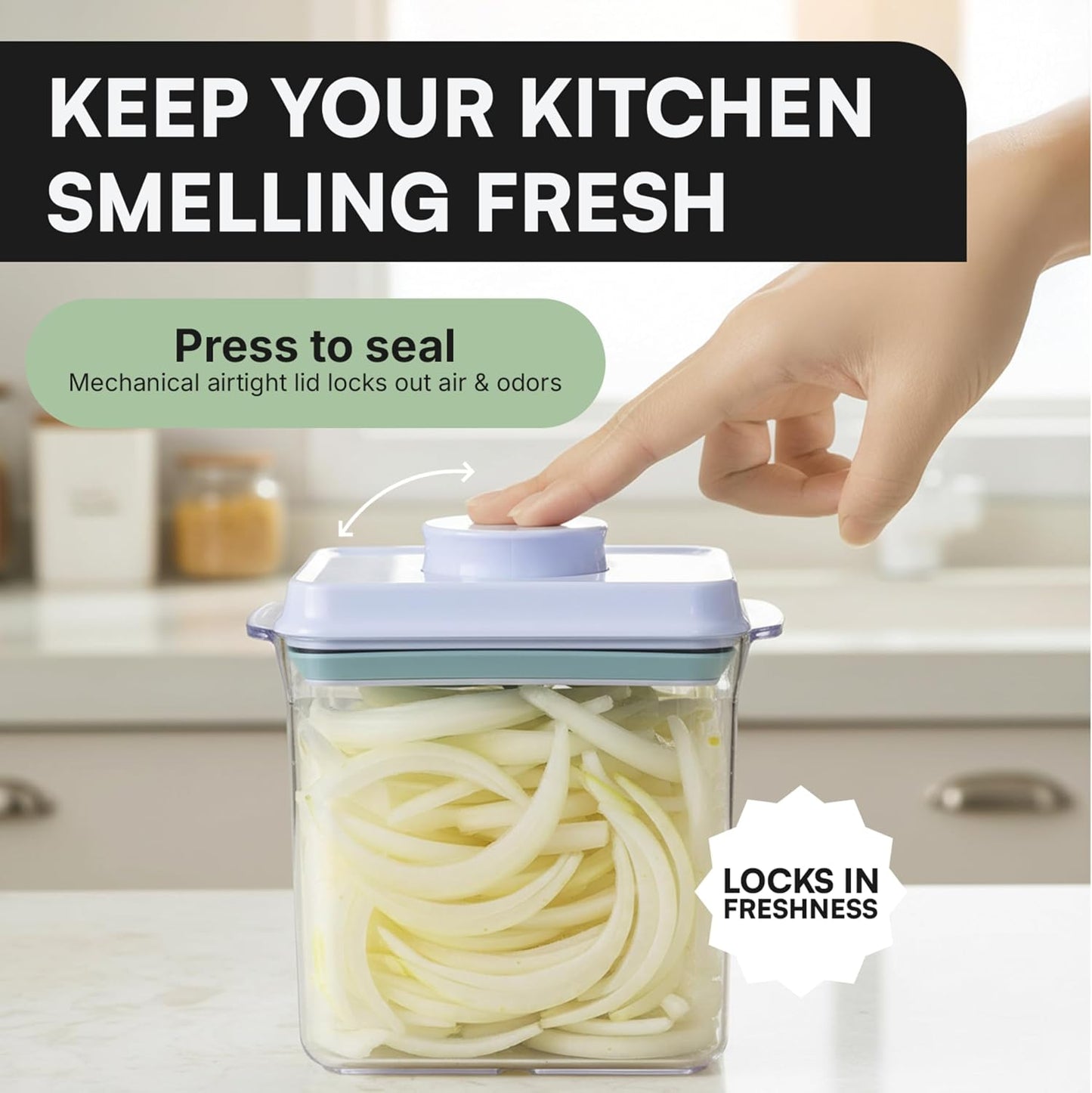 Bop Top Airtight Food Storage Containers with Lid 2 Cups / 16 oz | Kitchen Canister Sets | Air Tight Pantry Container | Pop Top Dry Food Storage Containers for Snacks, Sugar, Flour, Baking, Pasta