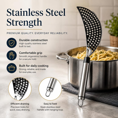 Steel Pan Strainer, Ground Beef Grease Drainer Kitchen Tool