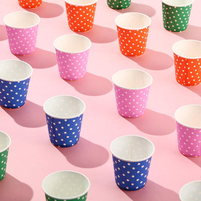 500 Pack 5oz Paper Cups, Multicolor Paper Disposable Cups, Small Mouthwash Cups, Cold Beverage Drinking Cup for Party, Travel and Event (Strip)