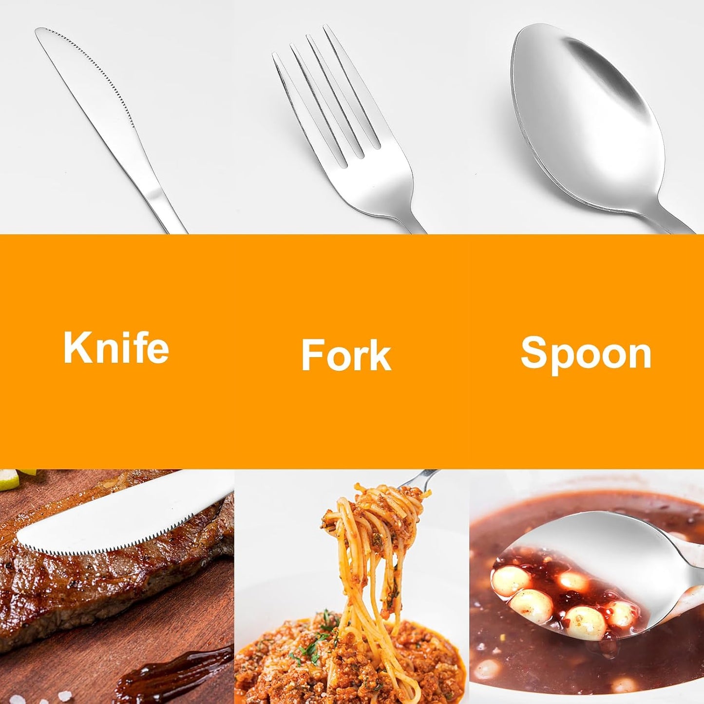 Reusable Travel Utensils with Case, 4pcs Portable Cutlery Set, Knives Fork and Spoon Set for Lunch Box, Portable Silverware Set for Travel Camping Picnic Hiking Office