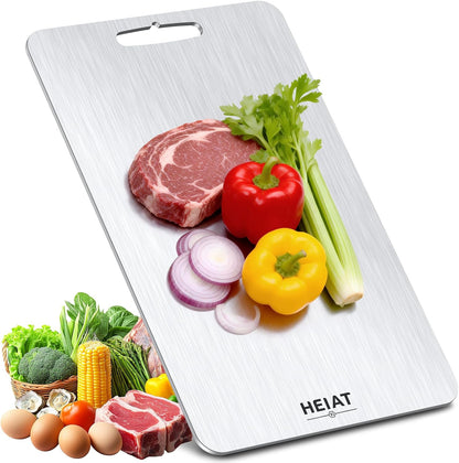 Titanium Cutting Board Set of 3, 100% Pure Titanium Cutting Boards for Kitchen, Non-Toxic, Double-Sided Chopping Boards for Raw & Cooked Food, Handles Included, Dishwasher Safe(S+M+L)