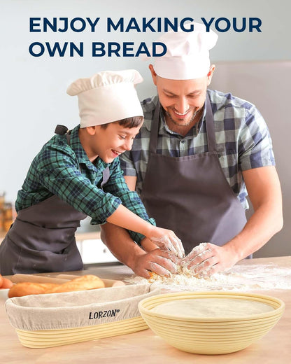 Banneton Proofing Basket Set, Sourdough Bread Baking Supplies (Plastic)