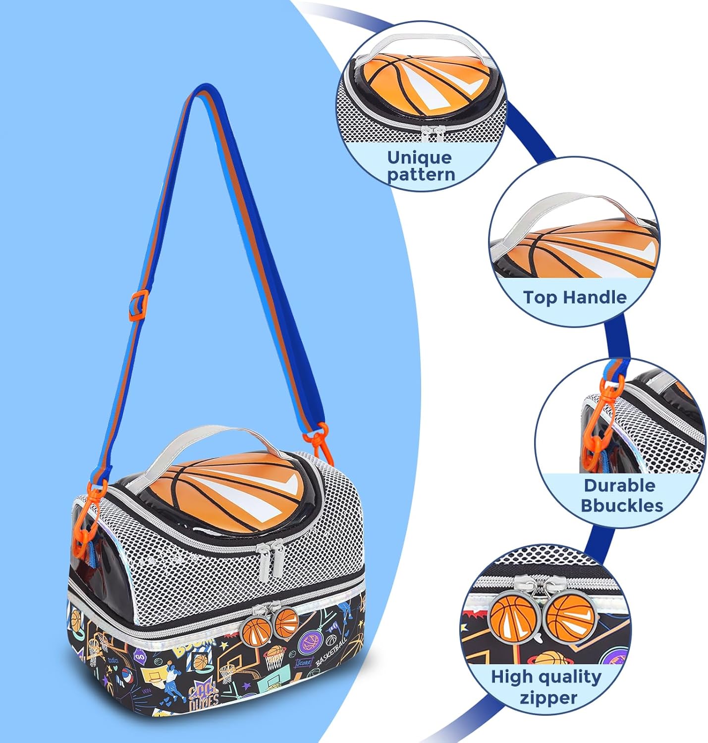 RLGPBON Lunch Bag Kids,Boys Lunch Box,Space Lunch Bag Toddler Teen Boys,School Daycare Cute Travel bags
