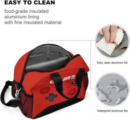 Game Lunch Bag for Boys Girls Gamer, Insulated Video Game Lunch Box for School Work Office Travel Picnic Hiking Beach, Waterproof Leakproof Portable Fits Most Bento Boxes