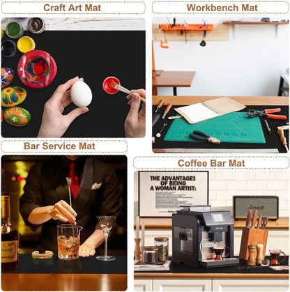 Gartful 78.7 x 15.7 inch Extra Large Silicone Mat for Kitchen, Non Slip Countertop Protector Heat-Resistant Multipurpose Pad for Dinner Table, Coffee Bar, Black