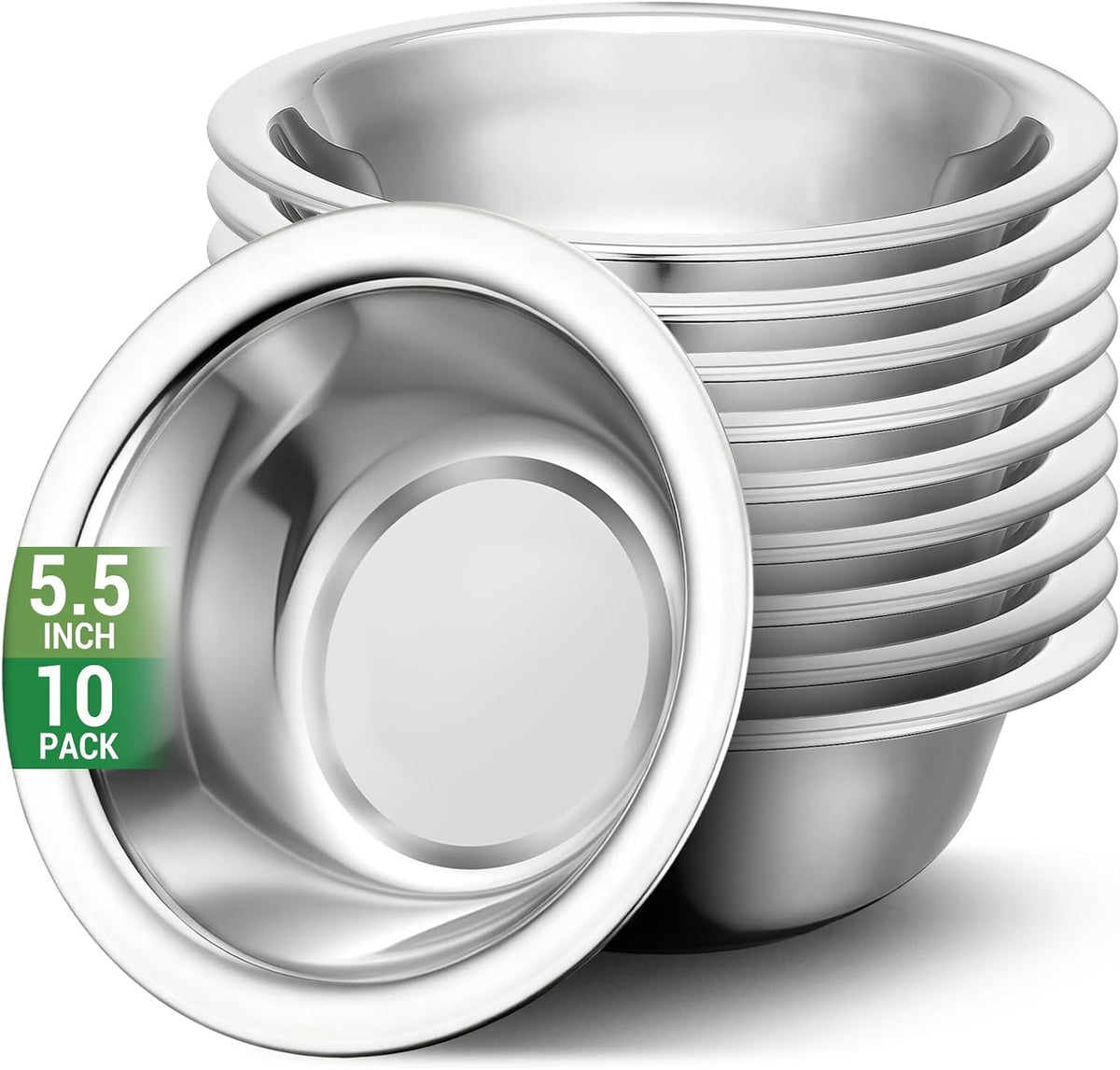 304(18/8) Stainless Steel Mixing Bowls for Kitchen, 6.3" 13.67 fl.oz Metal Mixing Bowls Set Stackable for Baking Serving Cooking Food Prep Storage Dishwasher Safe Lightweight