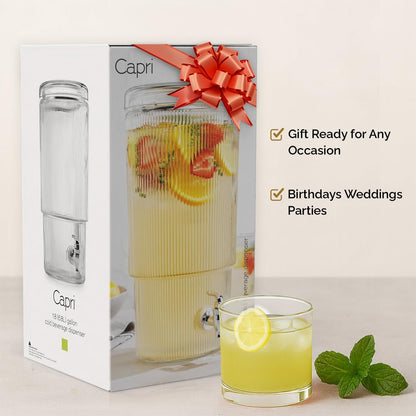 3 Gallon Classic Ice Cold Clear Glass Mason Jug Drink Beverage Dispenser Durable On Galvanized Stand With Leak Free Spigot-Easy Filling For Outdoor, Parties & Daily Use Lid