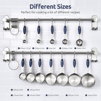 U-Taste 12 Piece Measuring Cups and Spoons Set in 18/8 Stainless Steel : 7 Measuring Cups & 5 Measuring Spoons