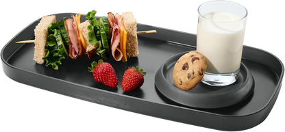 madesmart dipware Small Serving Plate, Stackable & Removable Dip Bowl for Salsa, Queso, Salad, Olives, Dishwasher & Microwave Safe, Multipurpose Plate & Bowl, Blue