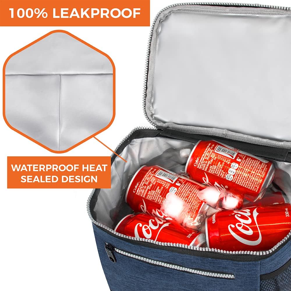 opux Insulated Lunch Box Men Women, Lunch Bag for Work School, Leakproof Soft Cooler Tote Adult, Large Lunch Pail Kids Boys Girls, Picnic Beach Food Bag with Shoulder Strap, Purple Floral