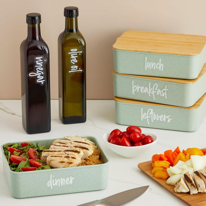Talented Kitchen 158 Food Container Labels - Durable Waterproof Adhesive - Clear Script Sticker Design for Pantry & Fridge - Freezer Labels & Symbol Stickers - Clear & Black Laminated Paper