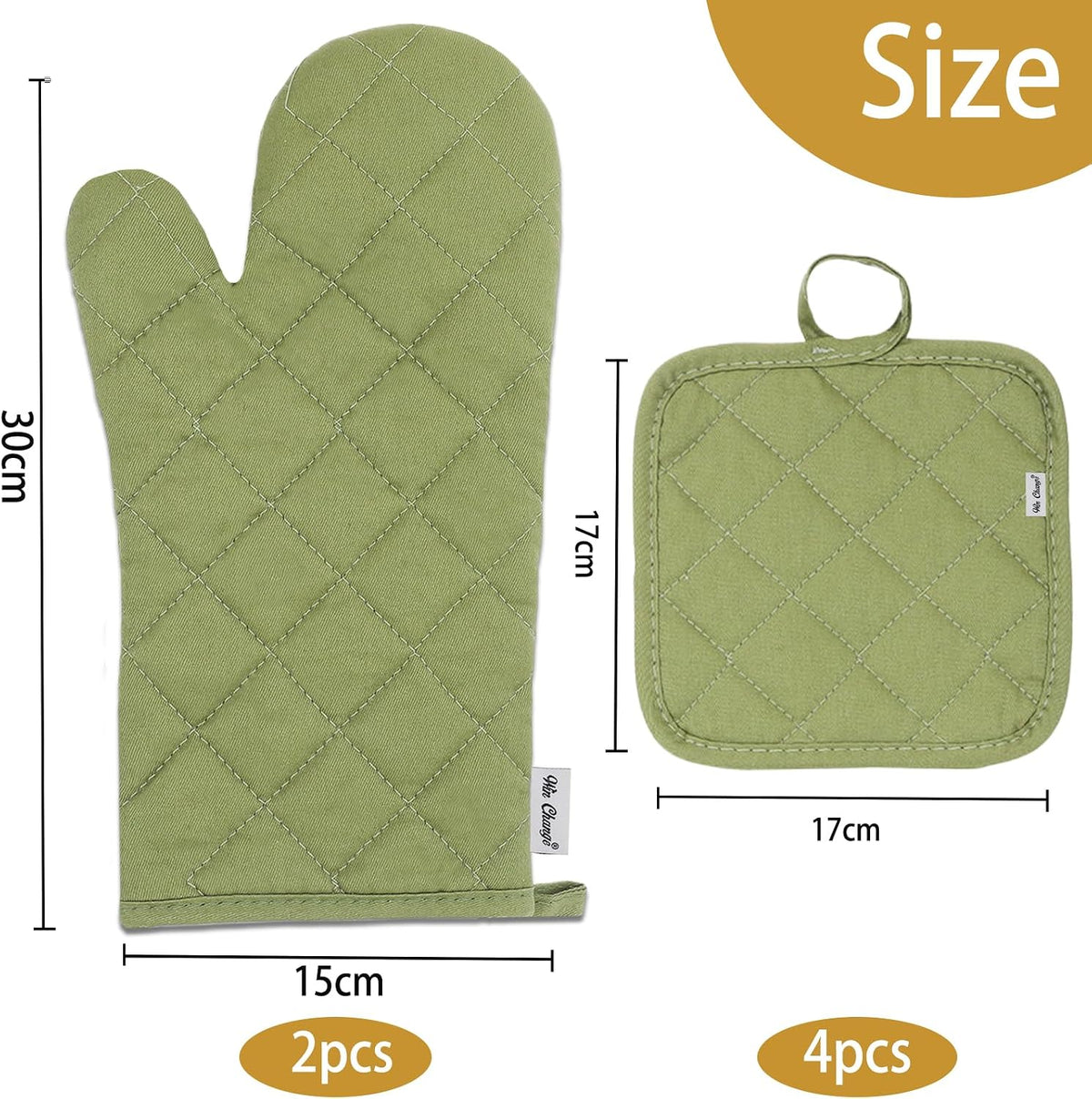 Oven Mitts and Pot Holders Sets,6 Pcs Oven Mitts and Potholders with Recycled Cotton High Heat Resistant Extra Thick Long Oven Mitts for Cooking(Black)