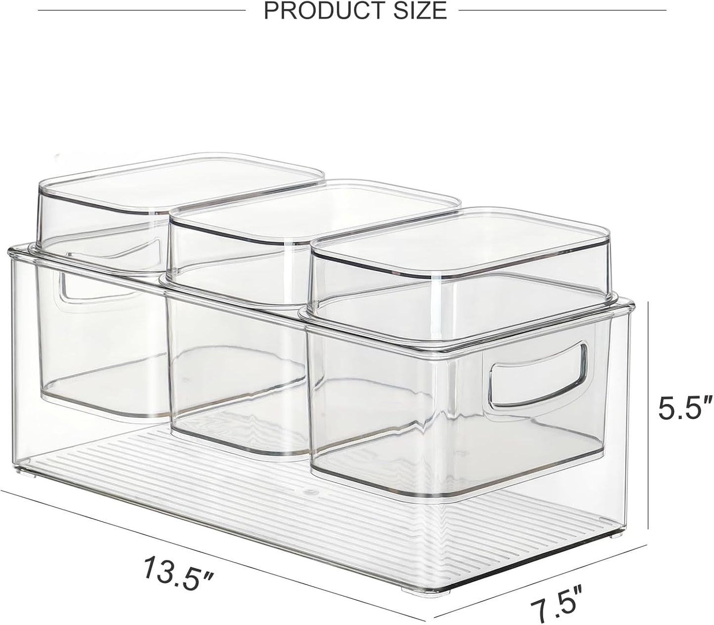 Hudgan Large Taco Bar Serving Set for Party with 3 Separate Containers, Mimosa Bar Accessories with Lids, Chilled Condiment Caddy Organizer for Salad, Fruit, Party Garnish
