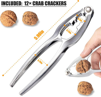 12Pcs Crab Crackers and Tools, Nut Crackers for King Crab Legs