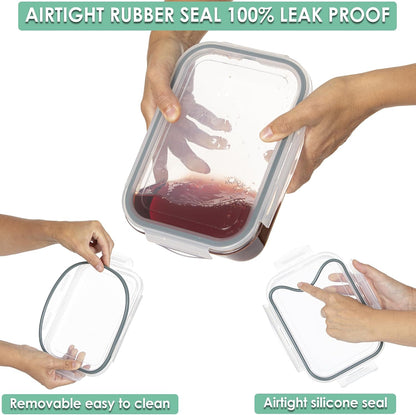 8 Cups Large Glass Container with Lid, Oven, Freezer and Microwave Safe, Clear Container